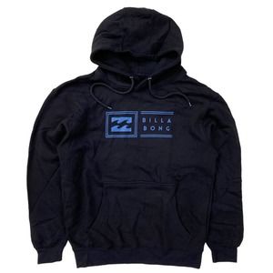 Billabong Men's Graphic Box Logo Print Pullover Hoodie Sweatshirt in Black